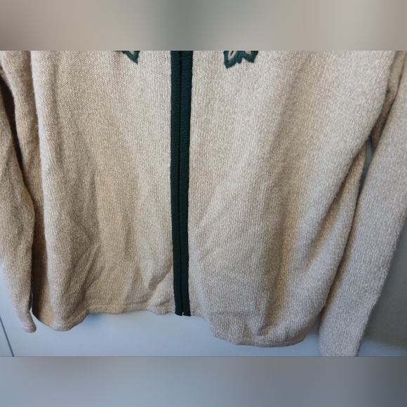 Vintage Fall Full Zip Sweater No Size (L) Leaves Pattern No Brand - Picture 4 of 9